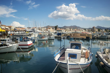 Fototapeta na wymiar Port on a greek island