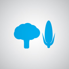 Flat blue Vegetables icon