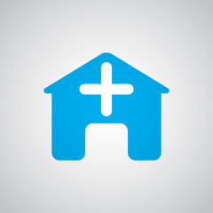Obraz premium Flat blue Hospital icon