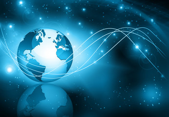 Best Internet Concept of global business. Globe, glowing lines