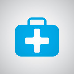 Flat blue First Aid Kit icon