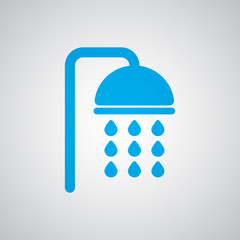 Flat blue Shower icon