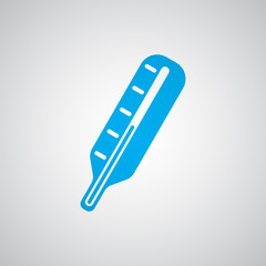 Flat blue Thermometer icon