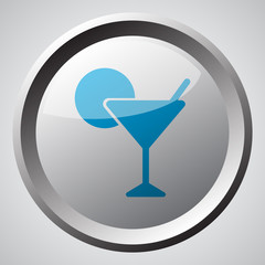 Web button with blue Cocktail icon