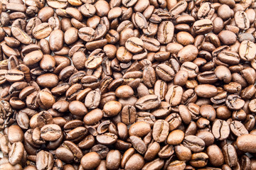 coffee beans background texture closeup
