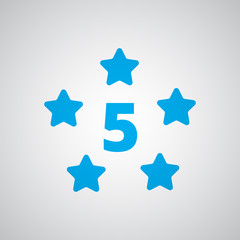 Flat blue Five Star icon