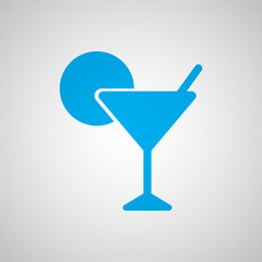 Flat blue Cocktail icon