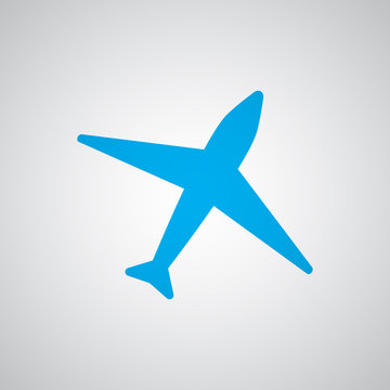 Flat blue Airplane icon