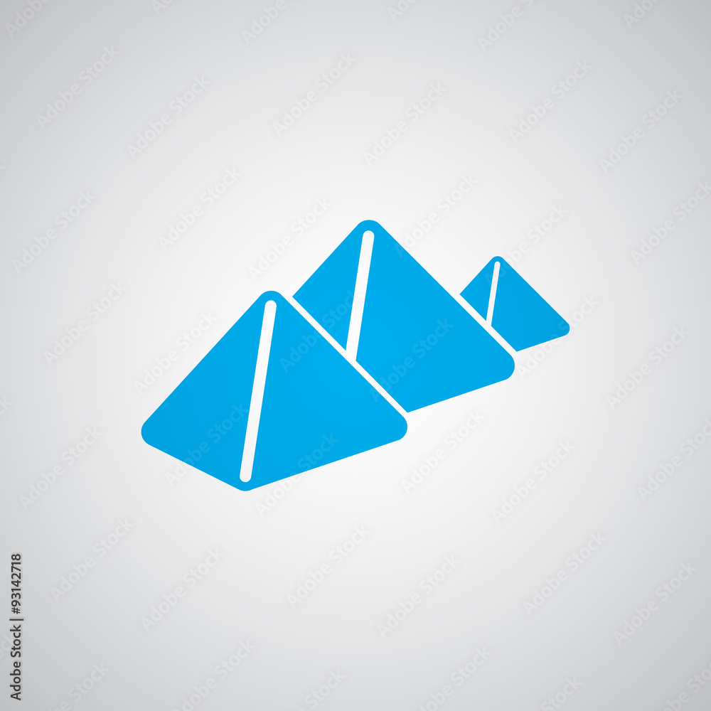 Wall mural flat blue pyramids icon