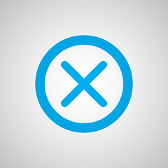 Flat blue Cancel icon