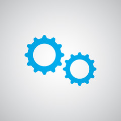 Flat blue Gears icon