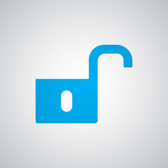 Flat blue Unlock icon