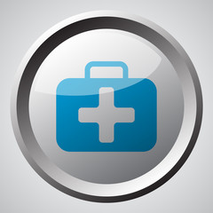 Obraz premium Web button with blue First Aid Kit icon