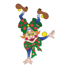 Funny clown character vector illustration. 