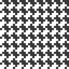 Fototapeta premium Seamless black and white diagonal pixel textile patches pattern vector