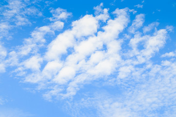 Blue sky with tiny clouds