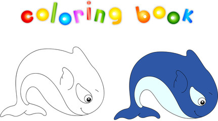 Funny and friendly cartoon whale