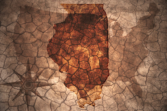 vintage Illinois state map