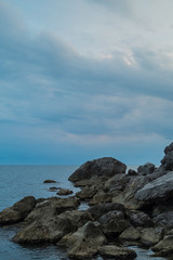 Rocky shore of the Black Sea