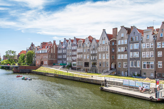 Quay of the old town and pier in Gdansk