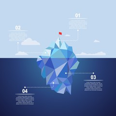 Iceberg infographic template. Vector illustration.