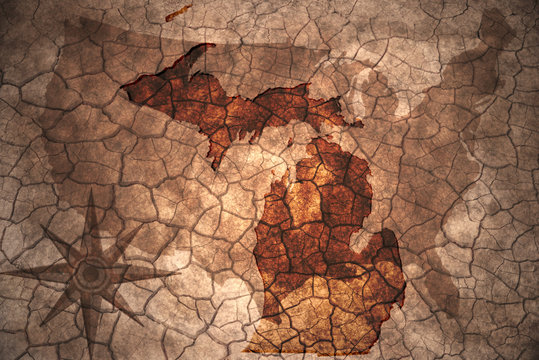 vintage Michigan state map