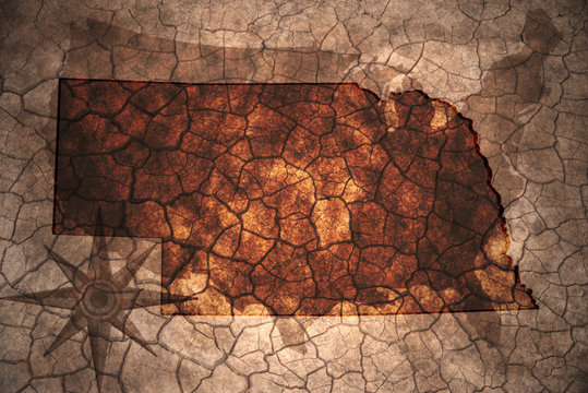 vintage Nebraska state map