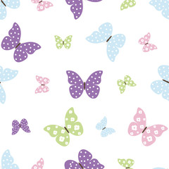 seamless pattern with colored butterfly
