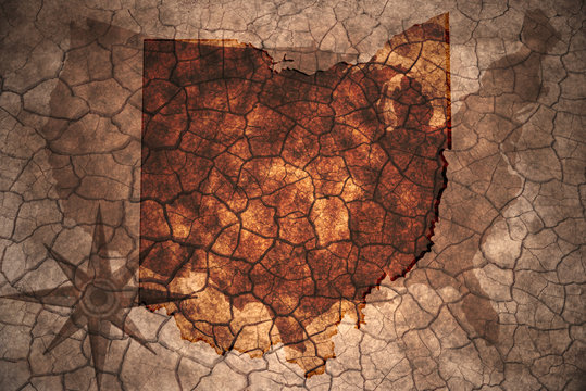vintage Ohio state map