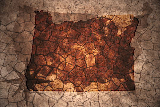 vintage Oregon state map