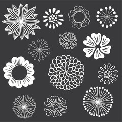 Chalkboard Floral Elements Set  © Giraphics
