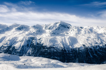 Fototapeta na wymiar Alpenpanorama im Winter bei Sölden 