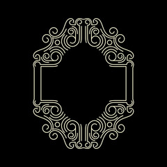 Elegant luxury floral design template. Monogram identity, business sign, logo design. Lineart vector illustration.