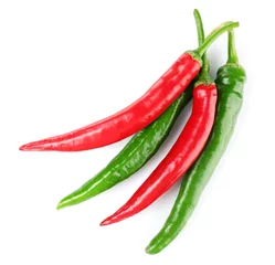 Fotobehang Hot peppers isolated on white © Africa Studio