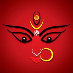 navratri festival celebrate , maa durga face design vector