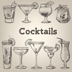 Cocktails vintage collection for restaurant design - 93155984