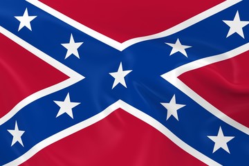 Waving Flag of the Confederacy - 3D Render of the Confederate Flag with Silky Texture