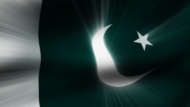 Flag FX0709: Close-up flag of Pakistan ripples in a breeze (Video Loop).