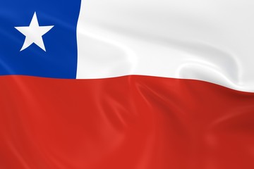 Obraz premium Waving Flag of Chile - 3D Render of the Chilean Flag with Silky Texture