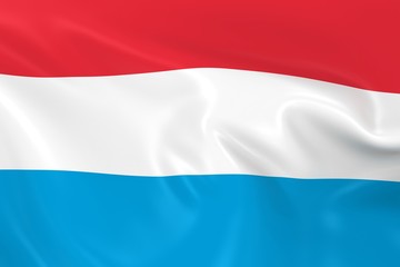 Waving Flag of Luxembourg - 3D Render of the Luxembourgian Flag with Silky Texture