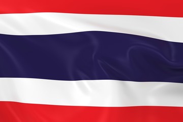 Waving Flag of Thailand - 3D Render of the Thai Flag with Silky Texture