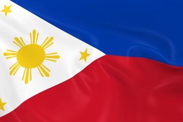Waving Flag of Philippines - 3D Render of the Filipino Flag with Silky Texture