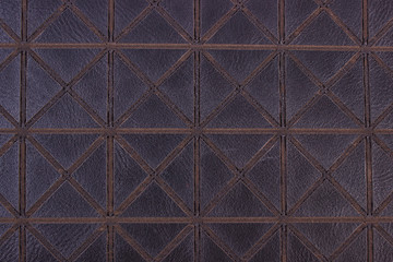 Closeup of black leather as background texture