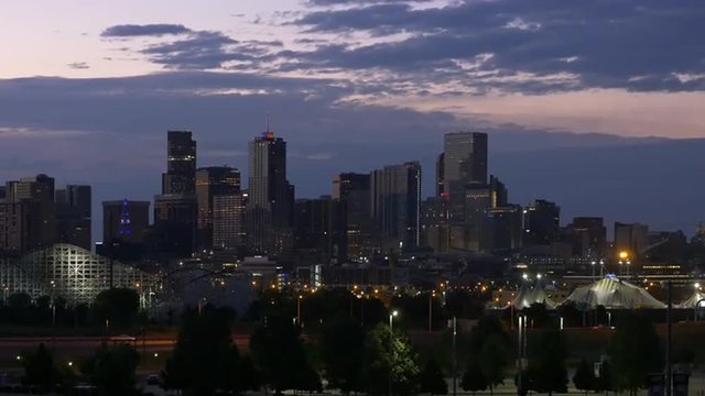 Denver, Colorado skyline. 4K timelapse.