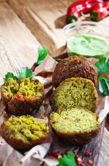 Falafel balls closeup