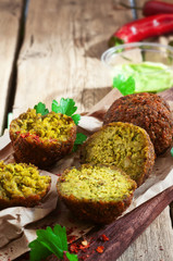 Falafel balls closeup