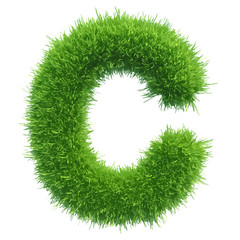 Vector small grass letter c on white background