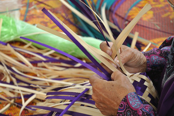 Traditional food cover woven made from from pandanus leaves