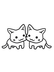 2 sweet cute little kitten couple love
