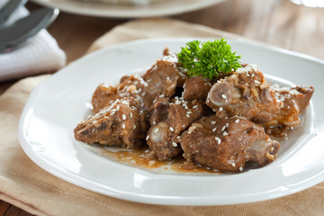 fried pork rib with seasame